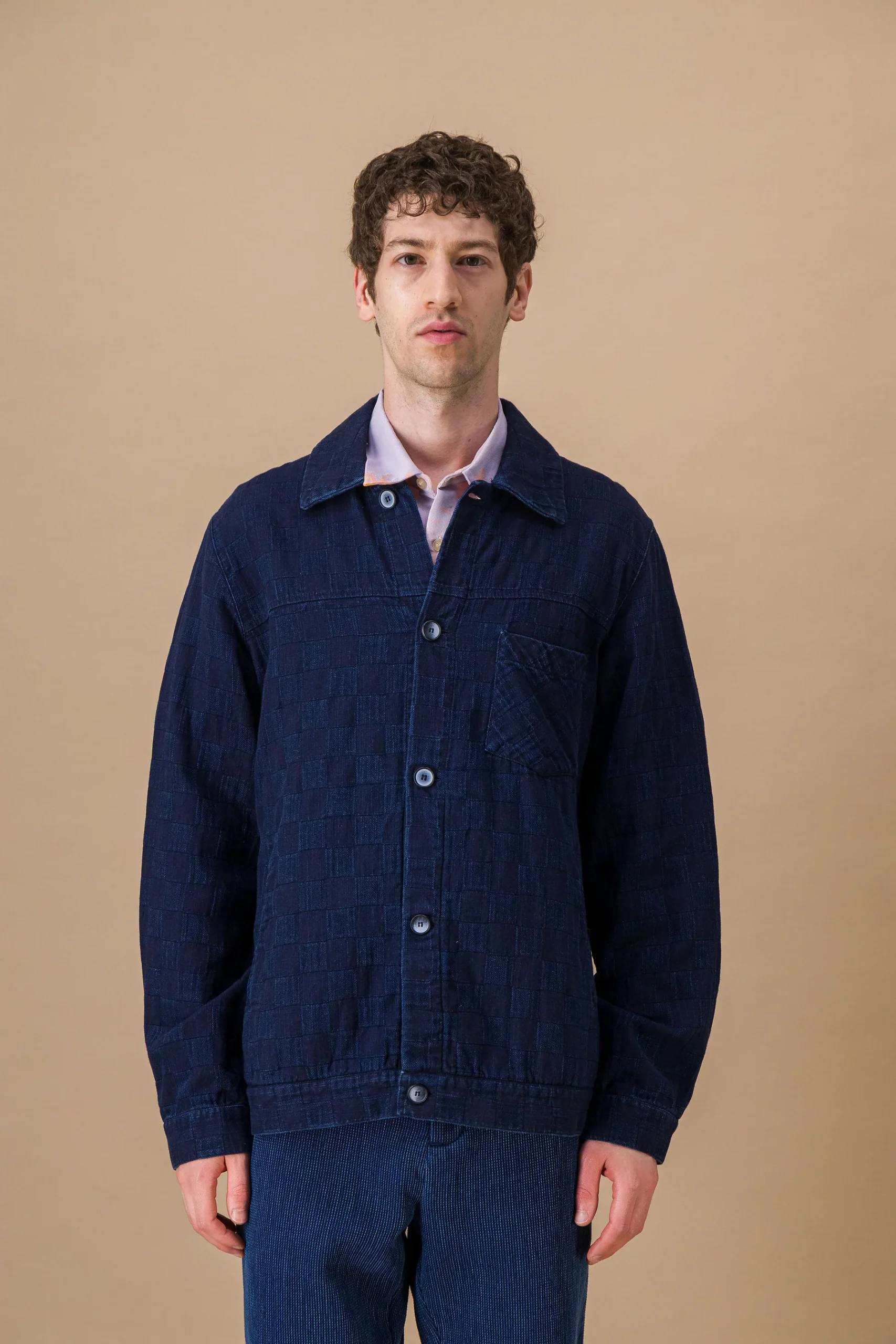 Checked Japanese Denim Workwear Jacket
