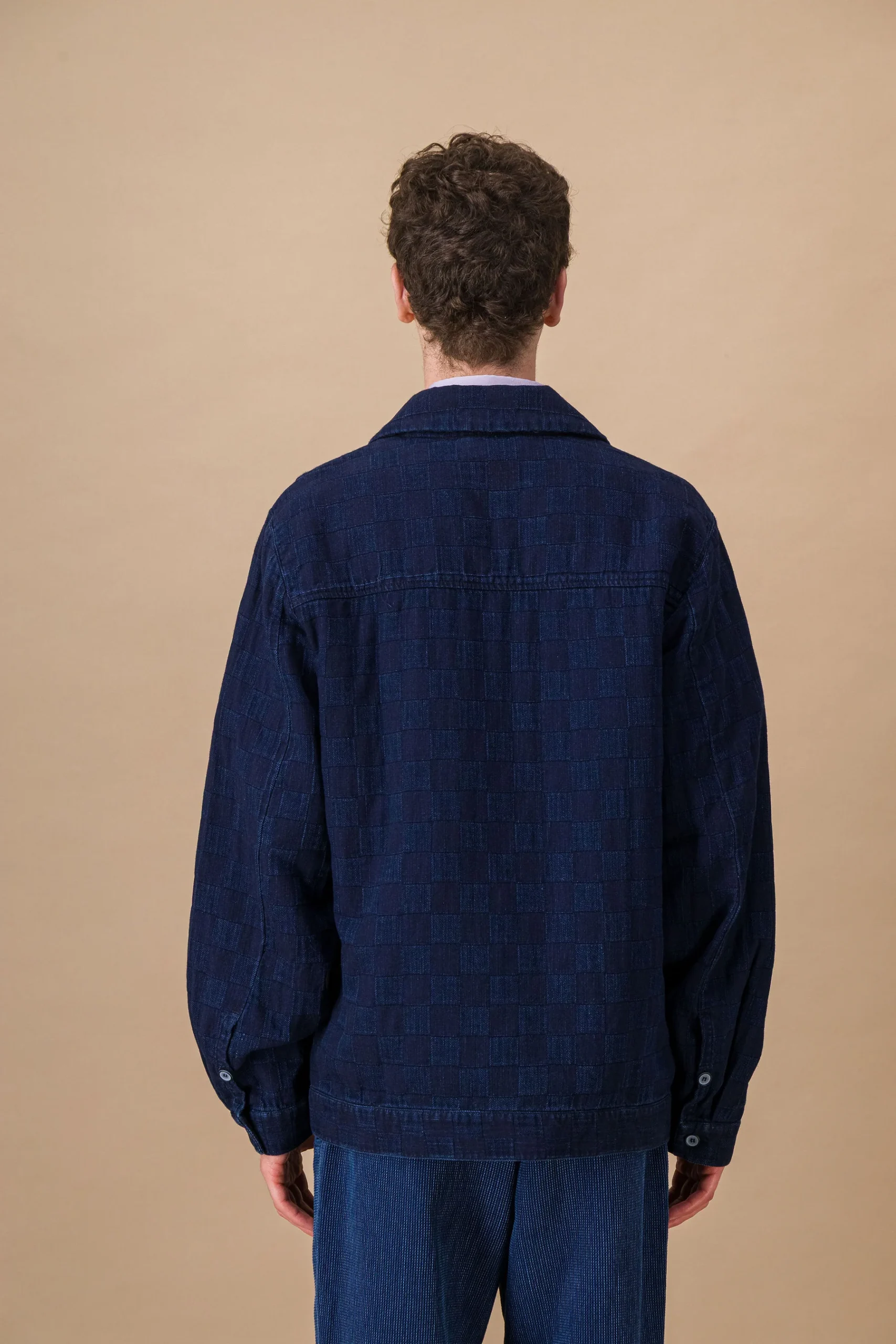 Checked Japanese Denim Workwear Jacket - Image 2