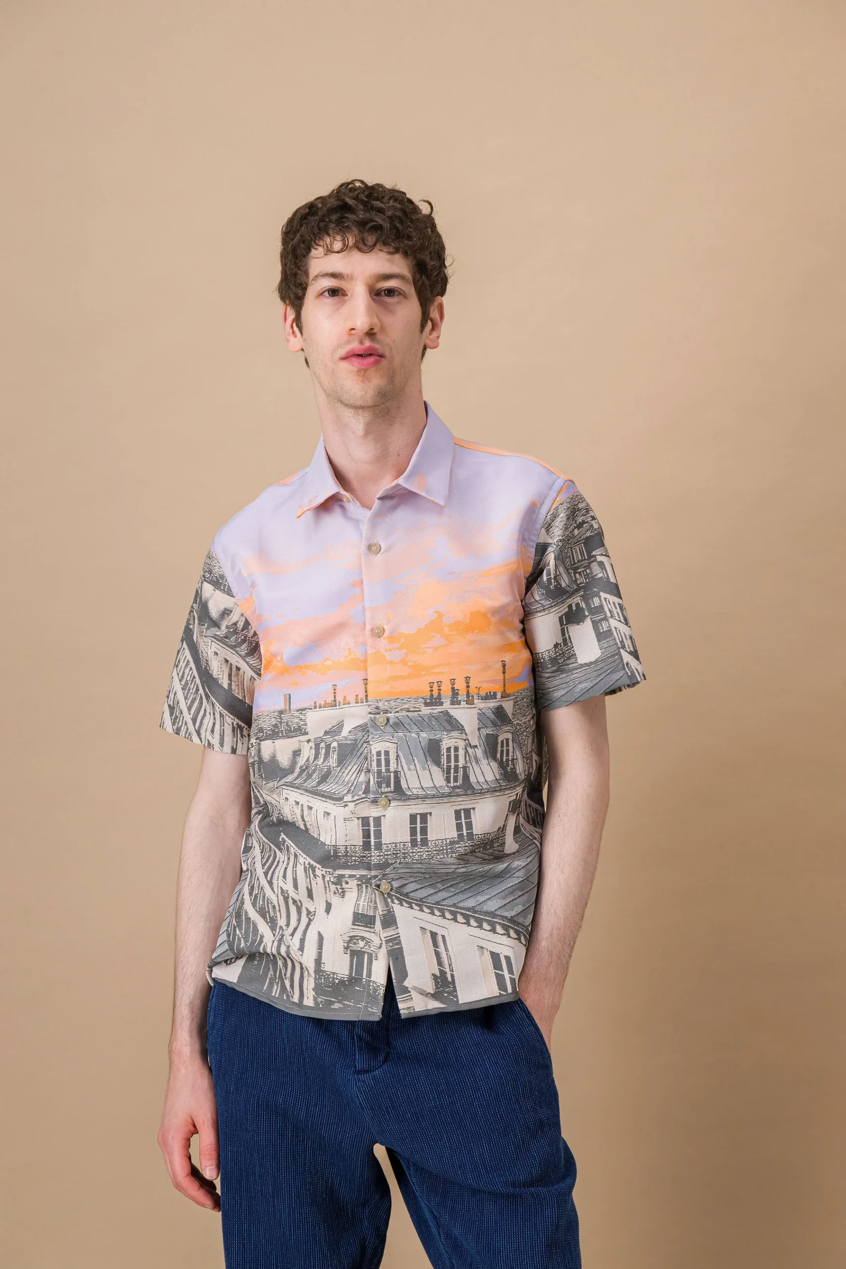 Jacquard shirt "Paris roof tops"