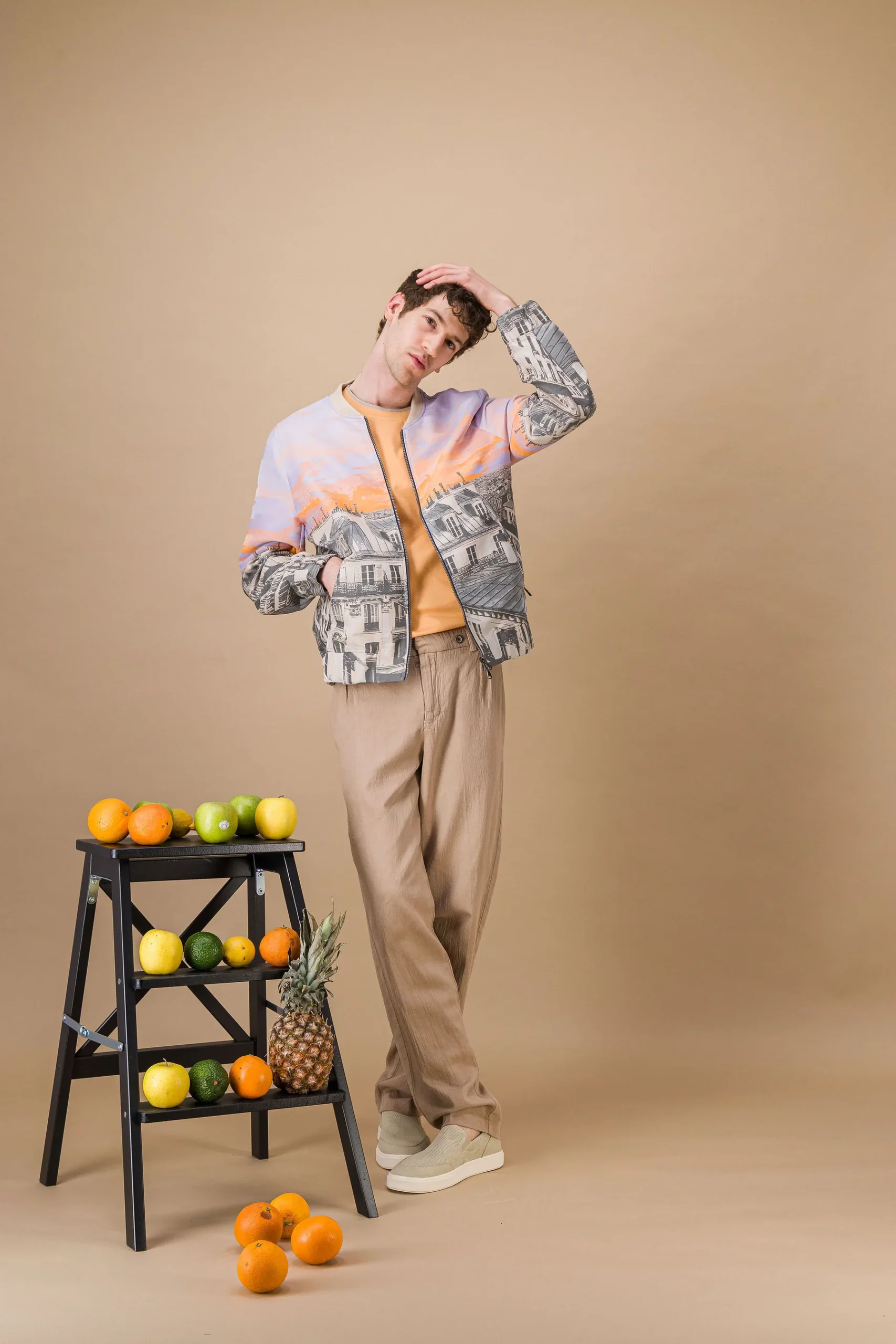 Jacquard bomber jacket "Paris roof tops" - Image 2