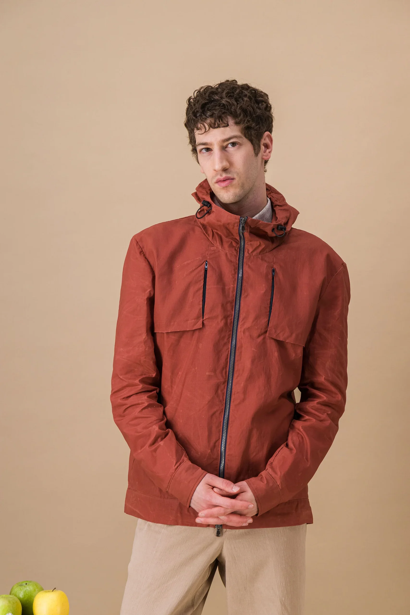 Alpinist’ waterproof jacket cherry red